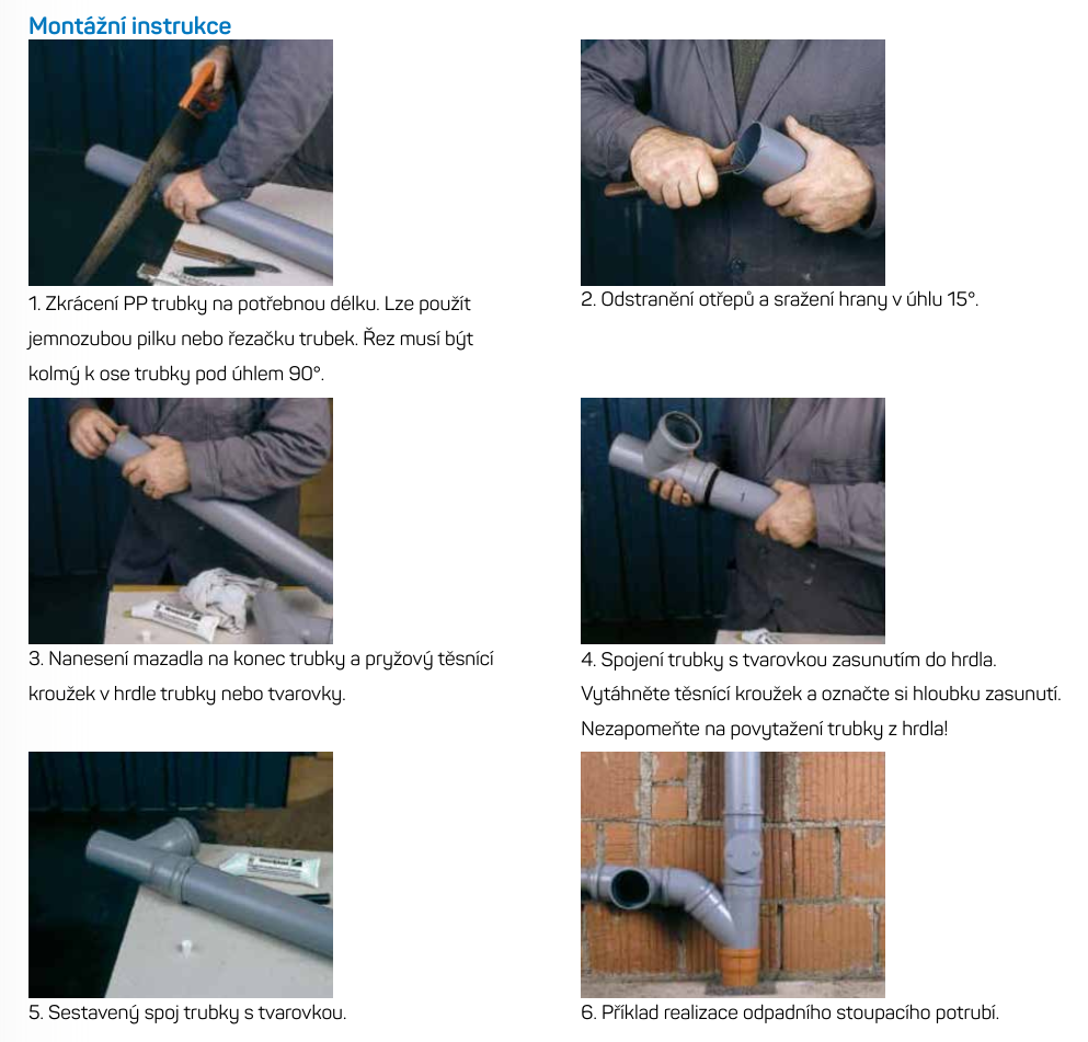 Montážní instrukce HT systém potrubí a tvarovky