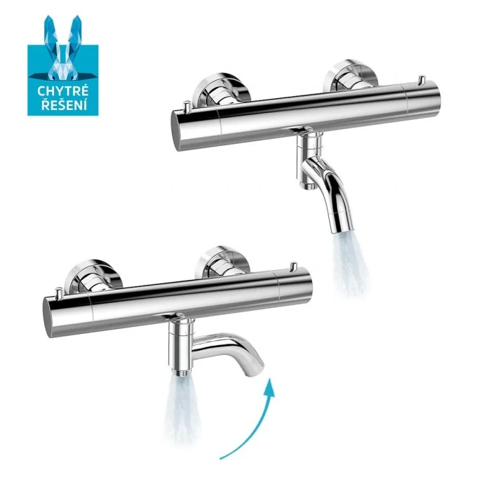 Termostatická nástěnná vanová baterie bez příslušenství