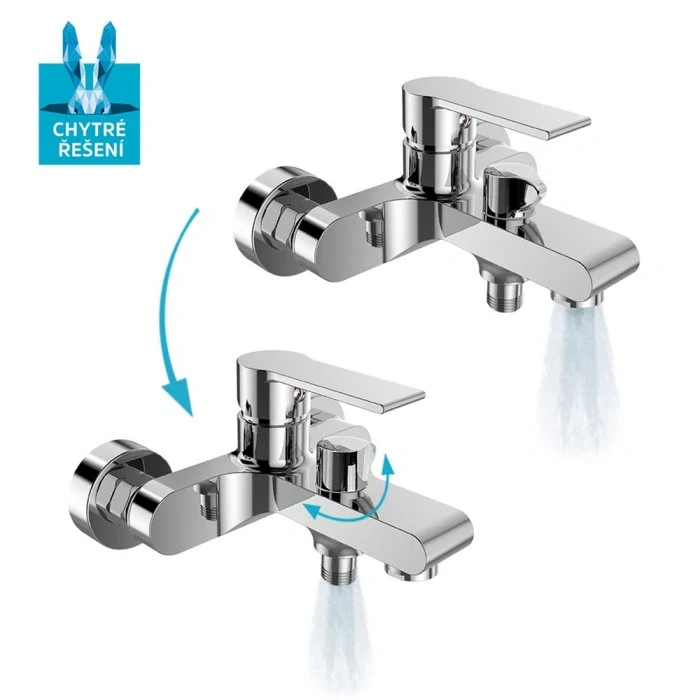 Vanová nástěnná baterie, Dita, 150 mm, bez příslušenství, chrom