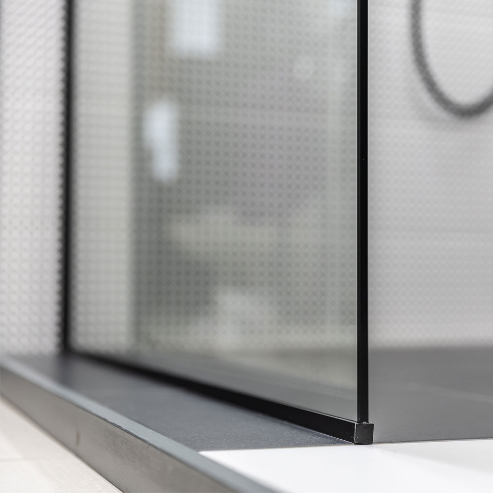 Sprchová stěna WALK IN, Novea, 110 x 200 cm, black ALU, sklo Čiré