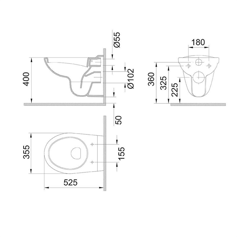WC komplet pro sádrokarton s příslušenstvím