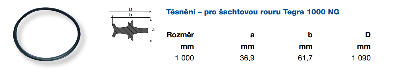 WAVIN TEGRA 1000 NG těsnění DN1000, k šachtové rouře
