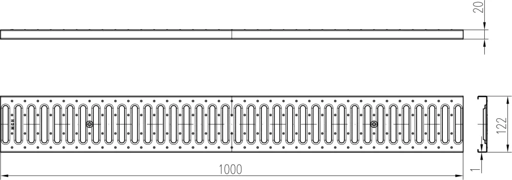 Venkovní žlab s pozinkovanou mřížkou 130x55x1000mm