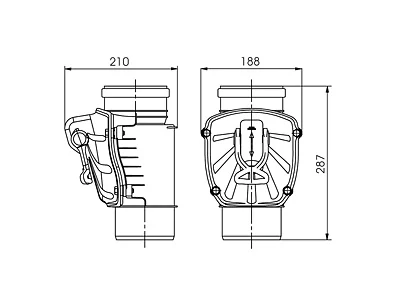 HT Zpětná klapka pro instalaci ve svislém směru DN110 - šedá