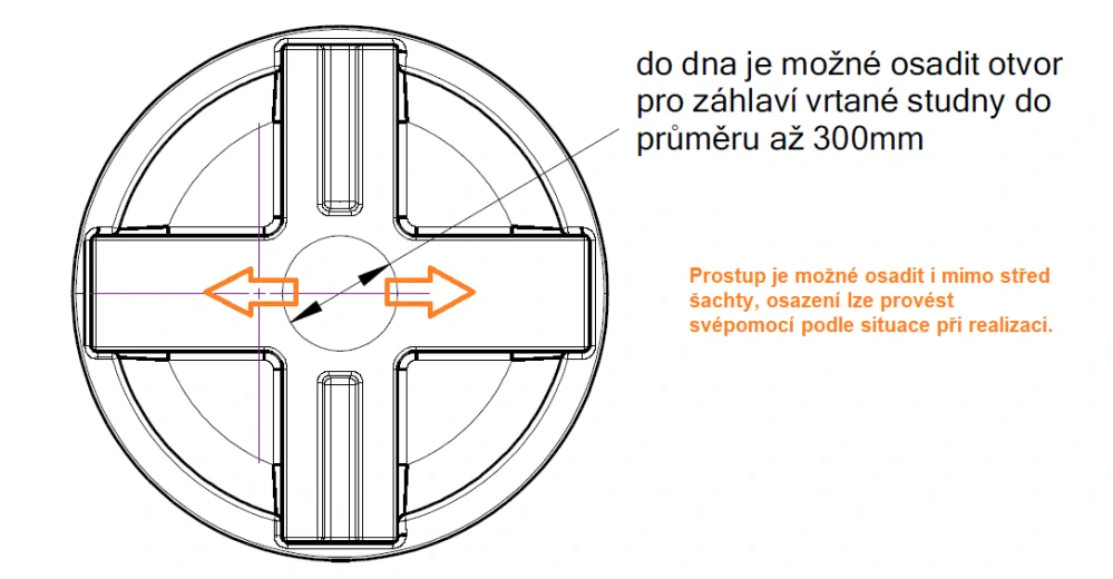 Studniční šachta průměr 1000mm - výška 1300mm
