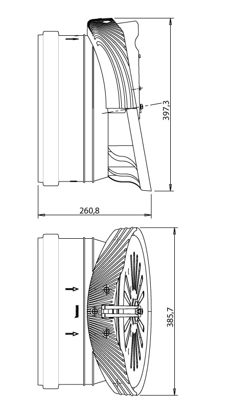KG klapka koncová nerezová DN 315