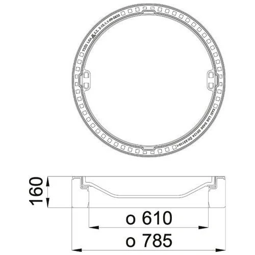 Kruhový poklop 600mm 40 t litino-betonový