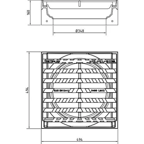 Mříž s pantem EUROPA 500x500 mm