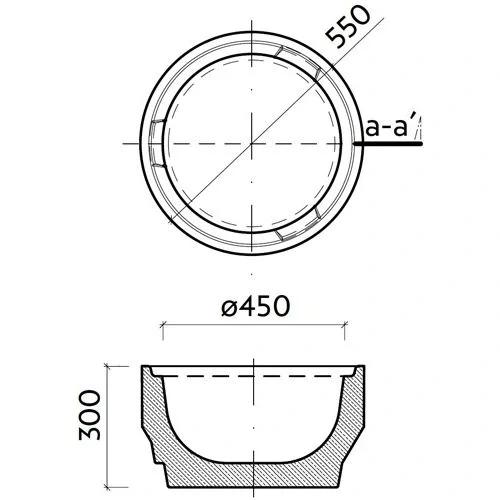 Dno bez výtoku TBV-Q 2a 450/300