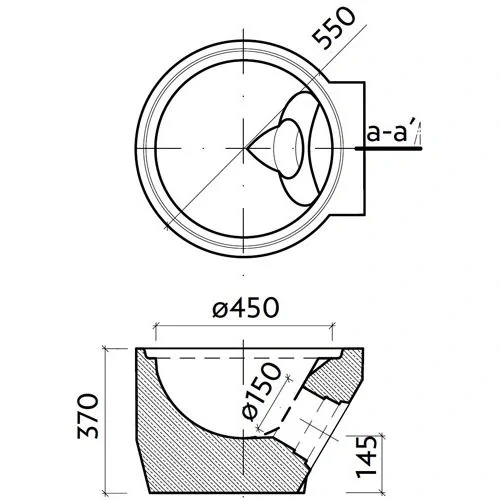Dno s výtokem PVC DN 150 TBV-Q 1a 450/330