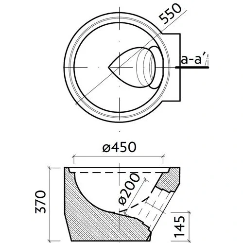 Dno s výtokem PVC DN 200 TBV-Q 1d 450/380