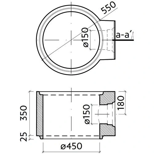 Skruž s odtokem PVC DN 150 TBV-Q 3a 450/350