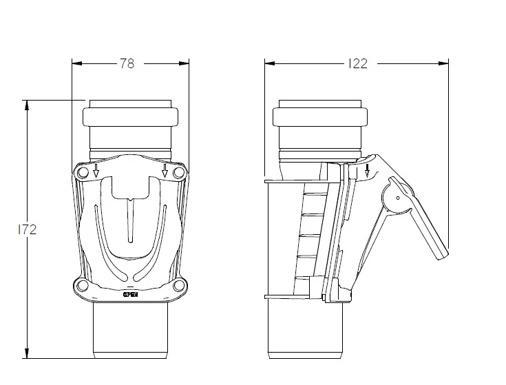 HT Zpětná klapka pro instalaci ve svislém směru DN50 - šedá
