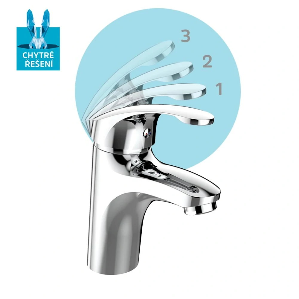 Umyvadlová stojánková baterie, Sonáta,  s clic-clac CH03P, chrom