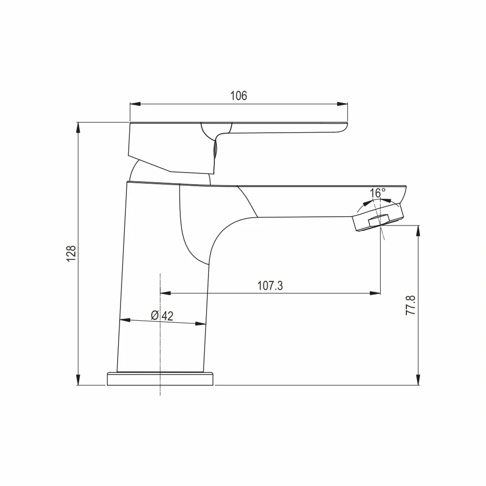 Umyvadlová stojánková baterie vyšší, Zuna,  clic-clac CH03P, vyšší varianta