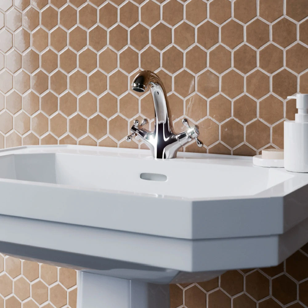 Umyvadlová stojánková baterie, Retro Viktorie, bez výpusti, chrom