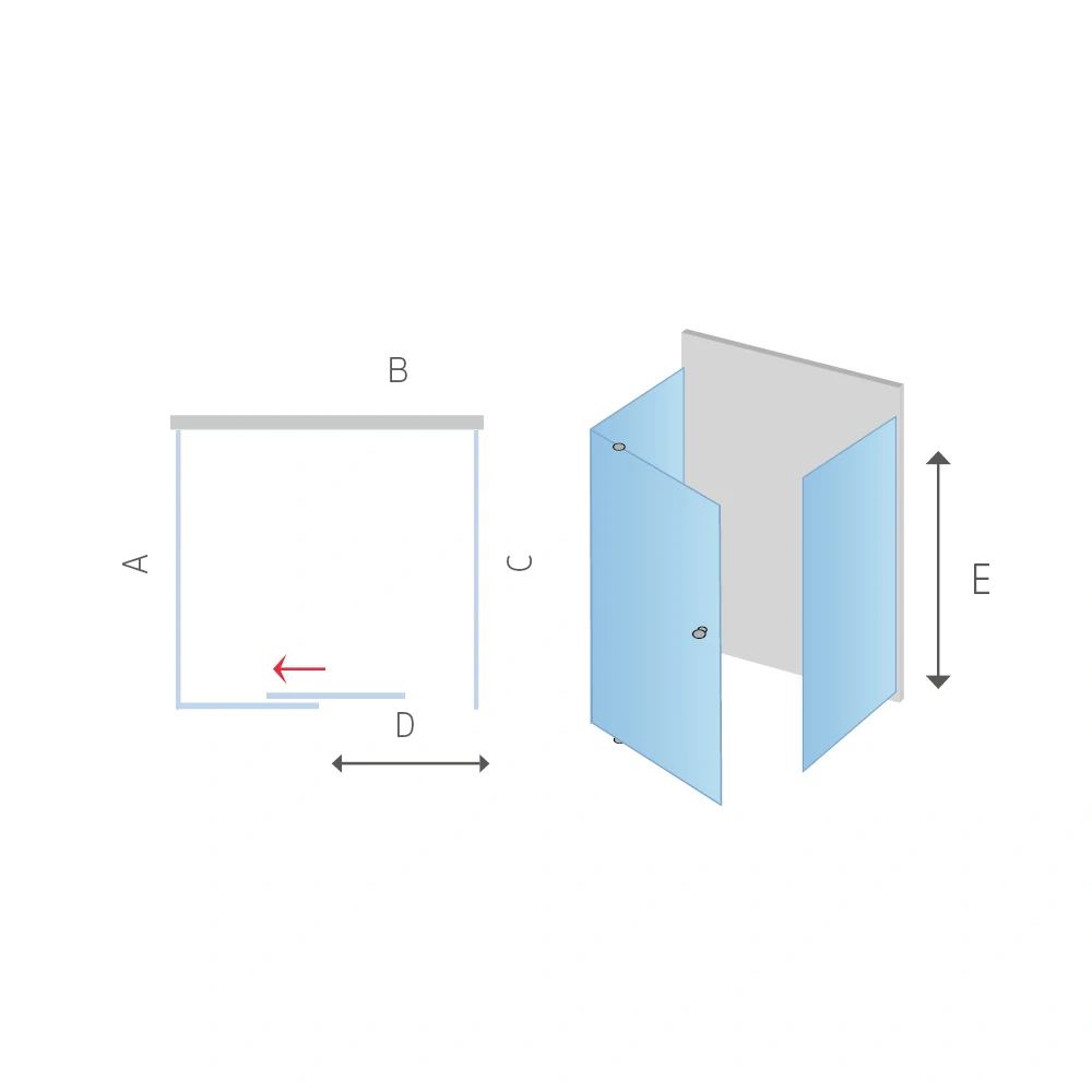 Sprchový kout LIMA, čtverec,pivot. dveře, 2xboční stěna, 100x100x100x190cm, chrom ALU, sklo Čiré 6mm