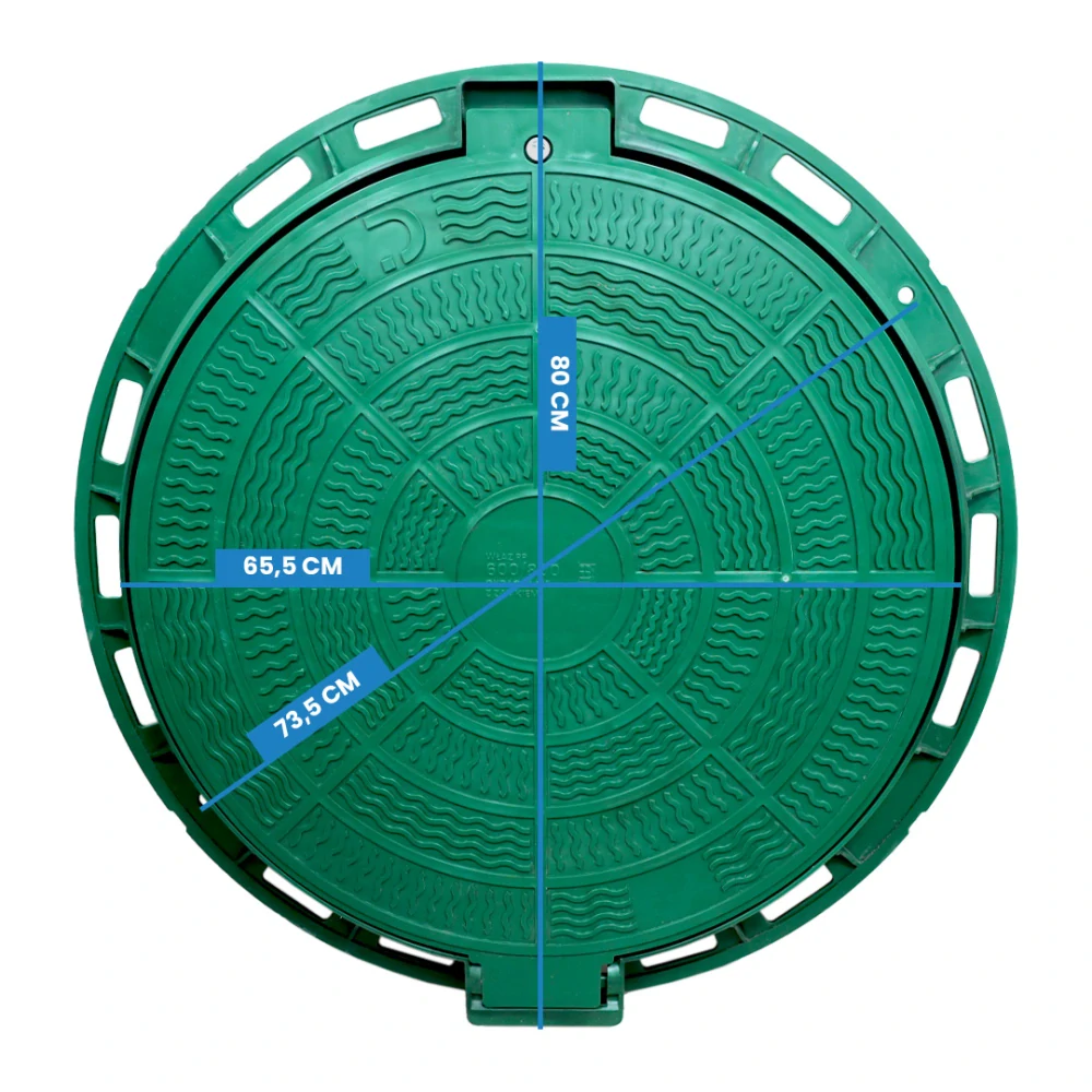 Vsakovací/kontrolní šachta 600mm - 1,5t zelený poklop - 1000mm