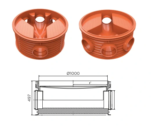 Revizní šachta DN 1000x315mm rozvětvená 40 t