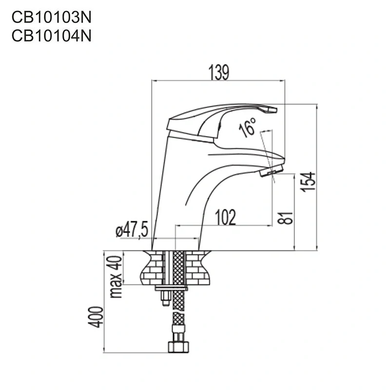 Umyvadlová stojánková baterie, Sonáta,  s clic-clac CH03P, chrom