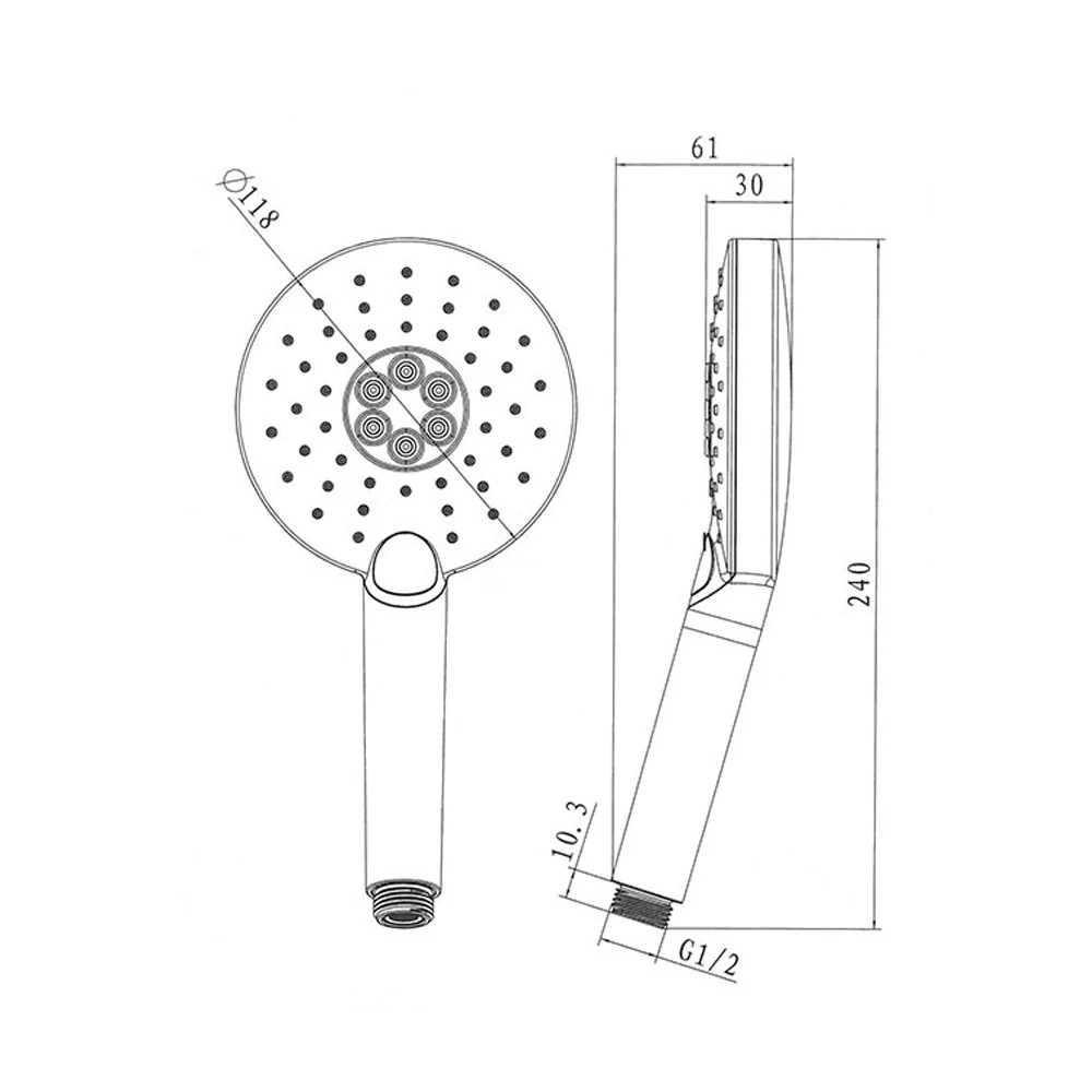 Sprchová sada s termostatickou tlačítkovou podomítkovou baterií - 2 - cestná - oválný kryt