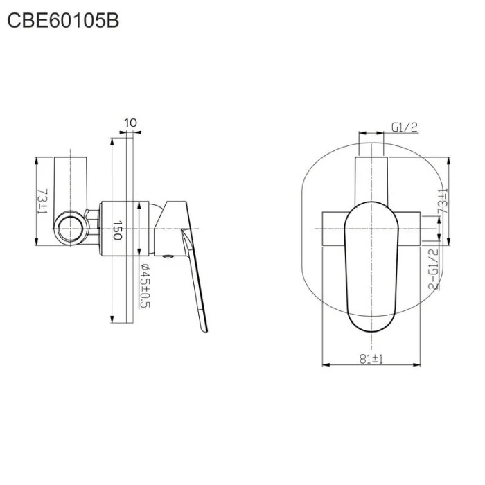 Sprchová podomítková baterie bez přepínače, Viana, Mbox, oválný kryt, chrom