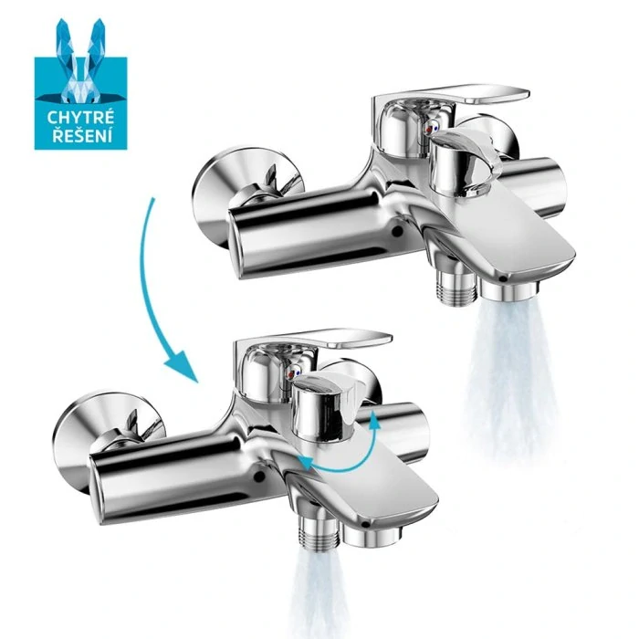Vanová nástěnná baterie, Eve, bez příslušenství, 150 mm, chrom