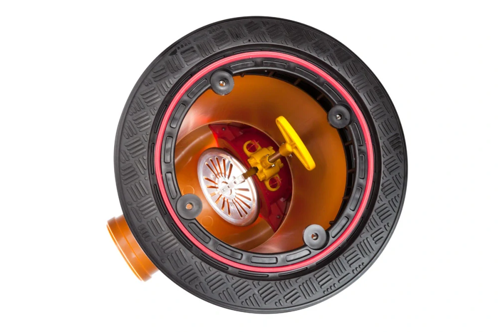 Revizní šachta se zpětnou klapkou 300mm průchozí KG 160 + poklop 3t (pachotěsný)