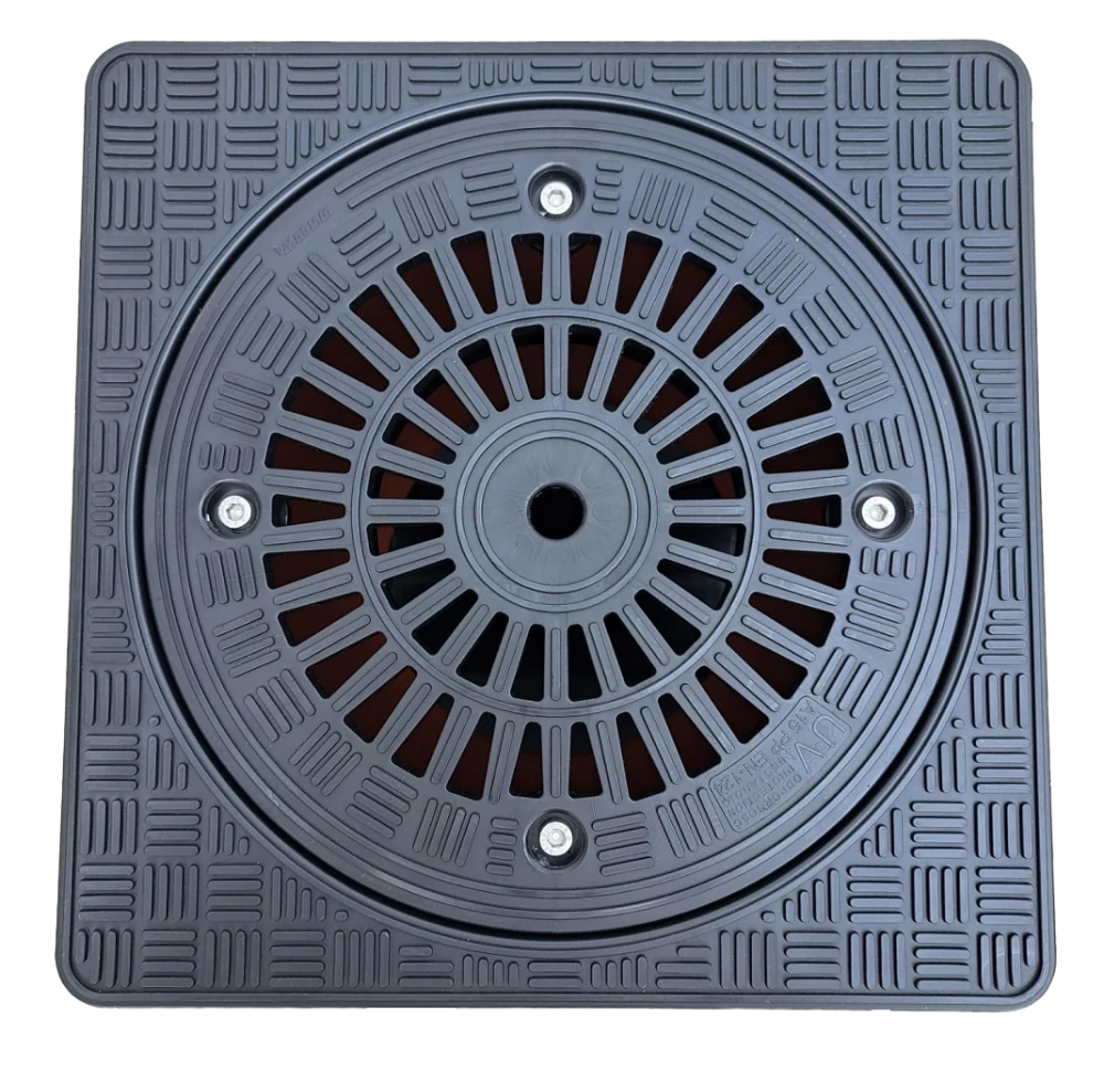 Revizní šachta 315mm průchozí KG 160 + hranatá mříž 1,5t - 500mm