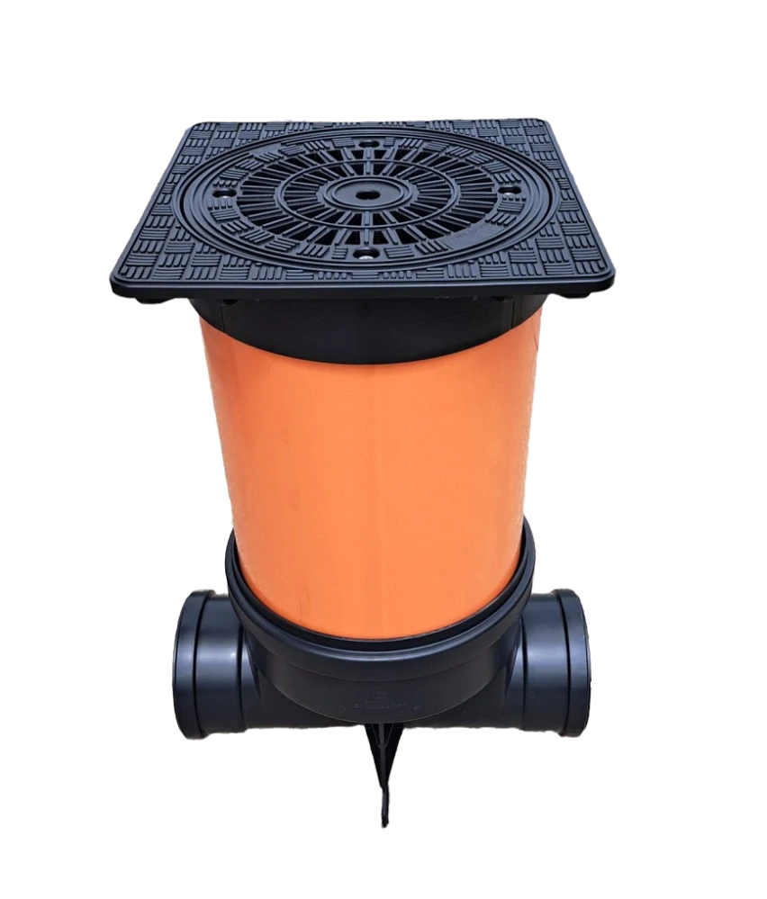 Revizní šachta 315mm průchozí KG 160 + hranatá mříž 1,5t - 500mm