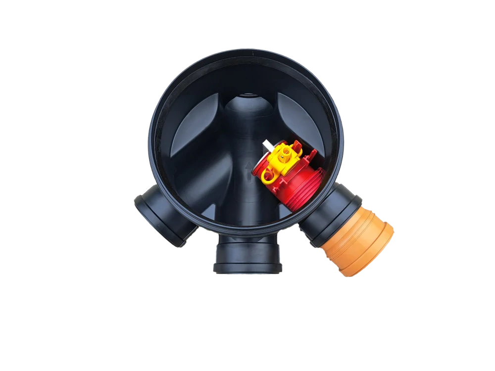 Revizní šachta se zpětnou klapkou 400mm rozvětvená KG 160 + poklop 3t (pachotěsný)