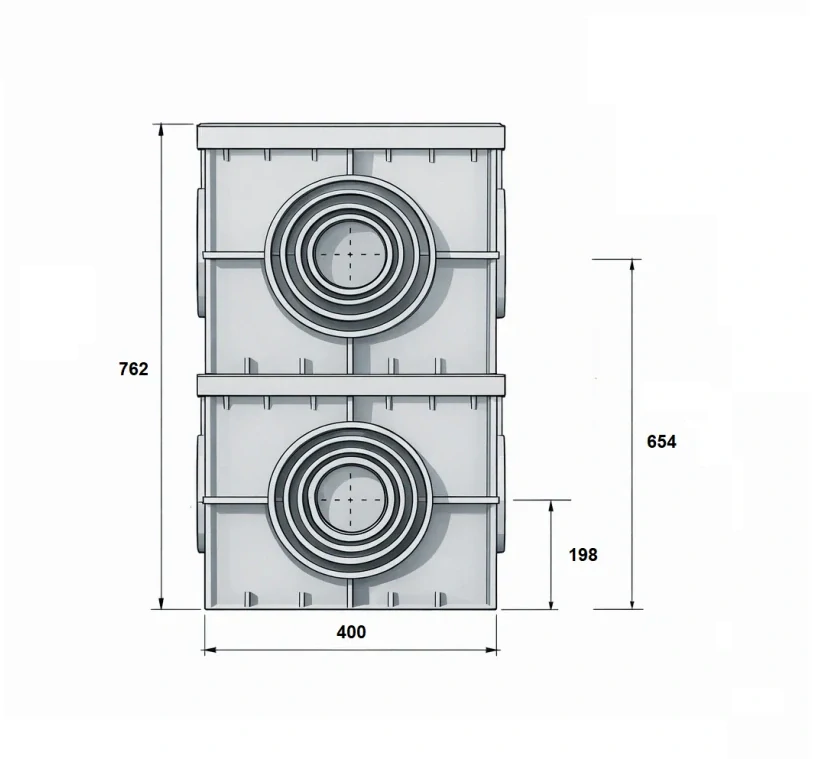 Revizní šachta s poklopem 400×400 mm – sestava II.