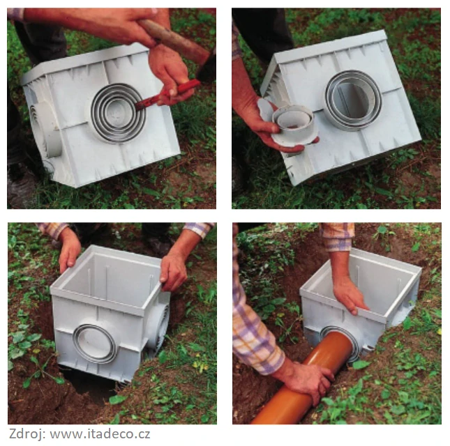 Vtoková revizní šachta s mříží 300×300 mm – sestava II.