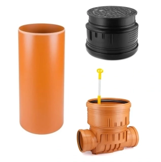 Revizní šachta se zpětnou klapkou 400mm průchozí KG 160 + poklop 3t (pachotěsný)