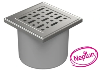 Podlahová vpusť přímá D110, NEPTUN, mřížka FACE