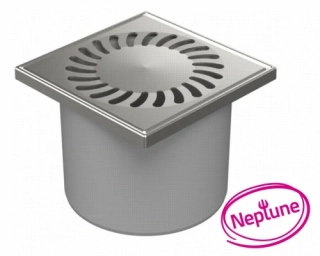 Podlahová vpusť přímá D110, NEPTUN, mřížka SUN