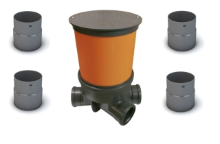 Drenážní šachta 400mm rozvětvená DN 100 + plast. poklop 1,5t