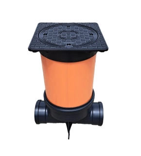 Revizní šachta 315mm průchozí KG 160 + hranatý poklop 1,5t