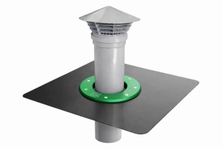 Odvětrání kanalizace DN 110 pro ploché střechy – prostup + UV komínek