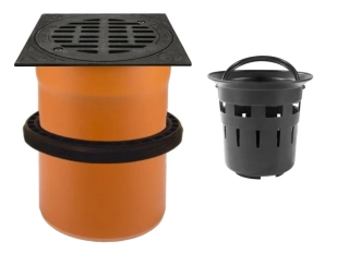 Teleskop mříž 315 12,5 t s manžetou + koš na splaveniny