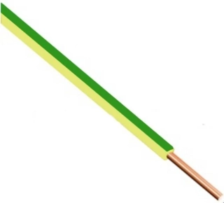 Vodič H07V-U 6 (CY 6) 6 mm² zelenožlutý – 100 m